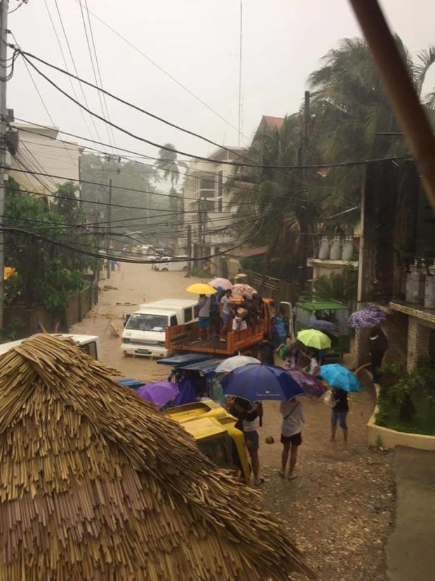 Flash floods hit Boracay amid heavy rain enhanced by ‘Falcon’