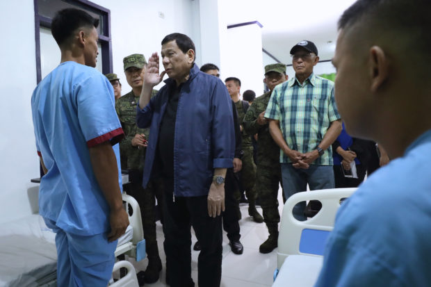 Duterte Visits Wounded Soldiers in Camp Navarro General Hospital in Zamboanga City
