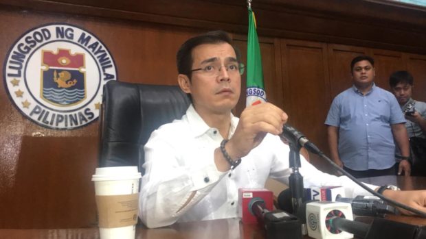 Manila Mayor Isko Moreno offers on Thursday, July 11, a P1 million reward for the capture of 7 suspects in the Metrobank Binondo robbery incident. Faye Orellana / INQUIRER.net