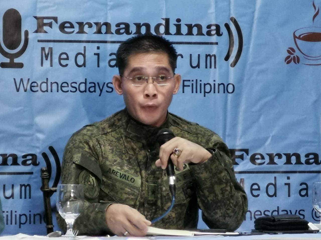 Armed Forces of the Philippines Spokesperson Brid. Gen. Edgard Arevalo. Image: Katrina Hallare/INQUIRER.net afp