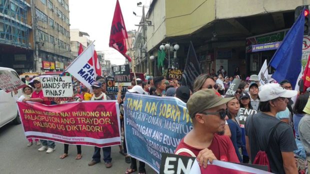 Militants occupy Cebu City's main streets to protest Duterte policies
