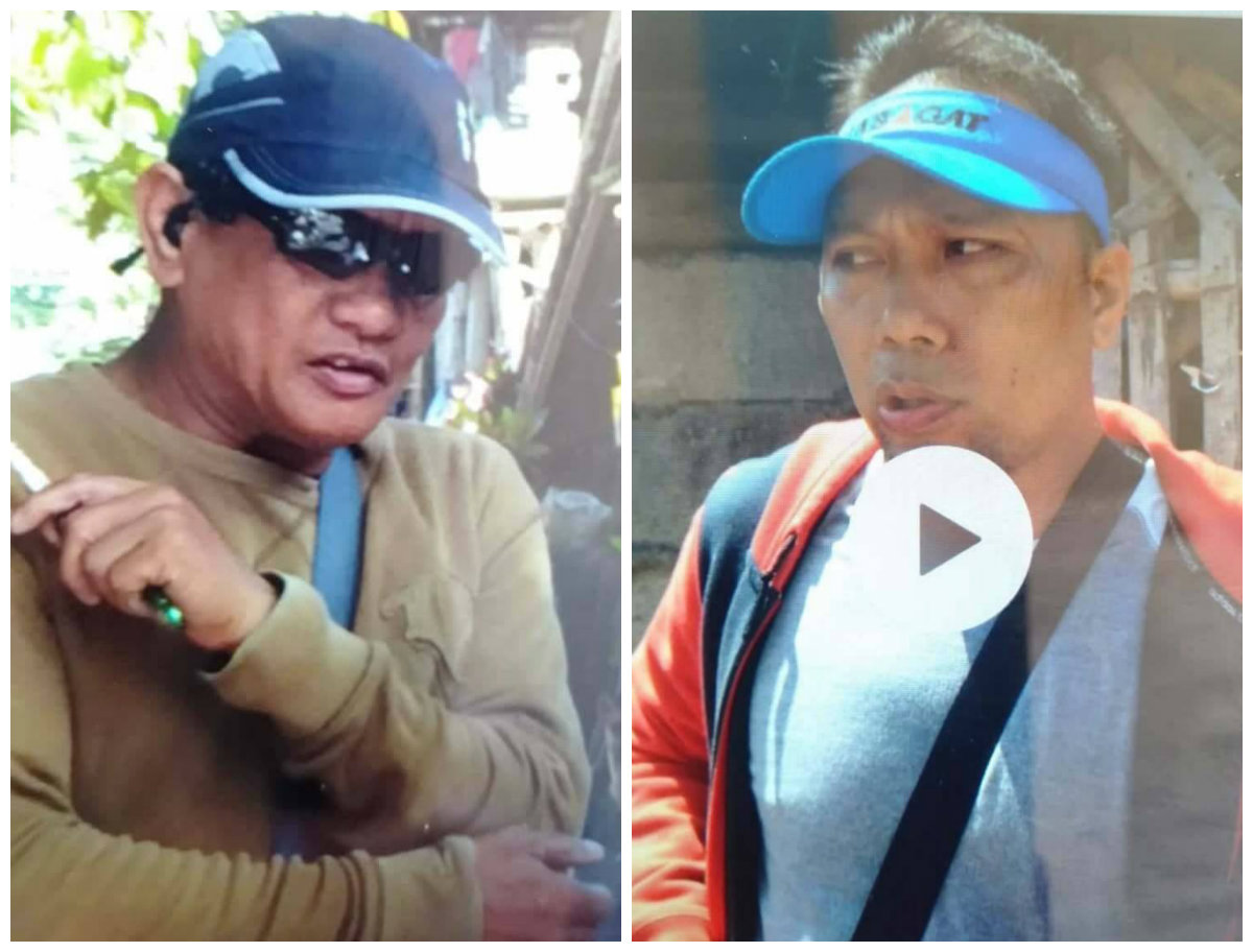 Screenshots of the two men who were accosted and briefly held by officials and residents of Barangay Bito-on in Jaro District in Iloilo City after they went to the house of a leader of a militant urban poor organization (Contributed photos)