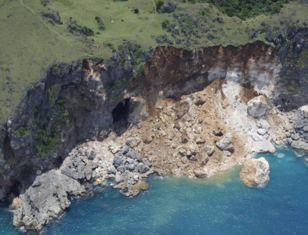Itbayat coastal area damaged by quakes