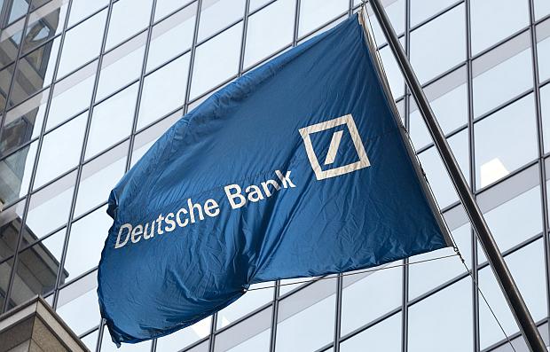  Deutsche Bank flag in NYC headquarters