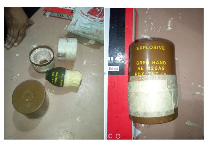 Police recovered two hand grenades inside a residential area in Quezon City. QCPD PIO