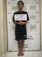 Rapper Arnly Dimabuyu, also known as Xander Bay, 21, was arrested in front of a bar in Angeles City for allegedly selling party drugs. (Photo from Philippine Drug Enforcement Agency- Region 3)
