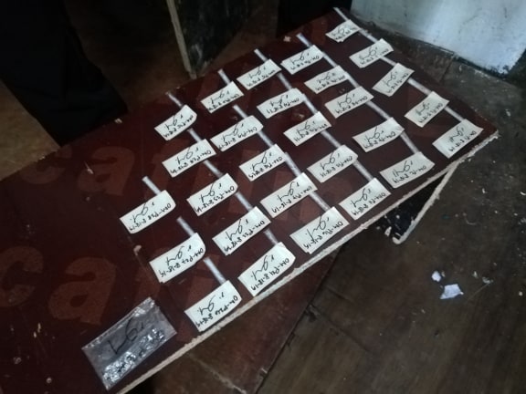 Operatives seized 28 sachets of suspected shabu, a cellphone placed in a bible, and other contraband during a greyhound operation at the Bohol District Jail (BDJ) early Sunday morning, Aug.18. (Leo Udtohan/Inquirer Visayas)