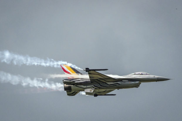 Belgian fighter jet crashes in France, pilot hits power line
