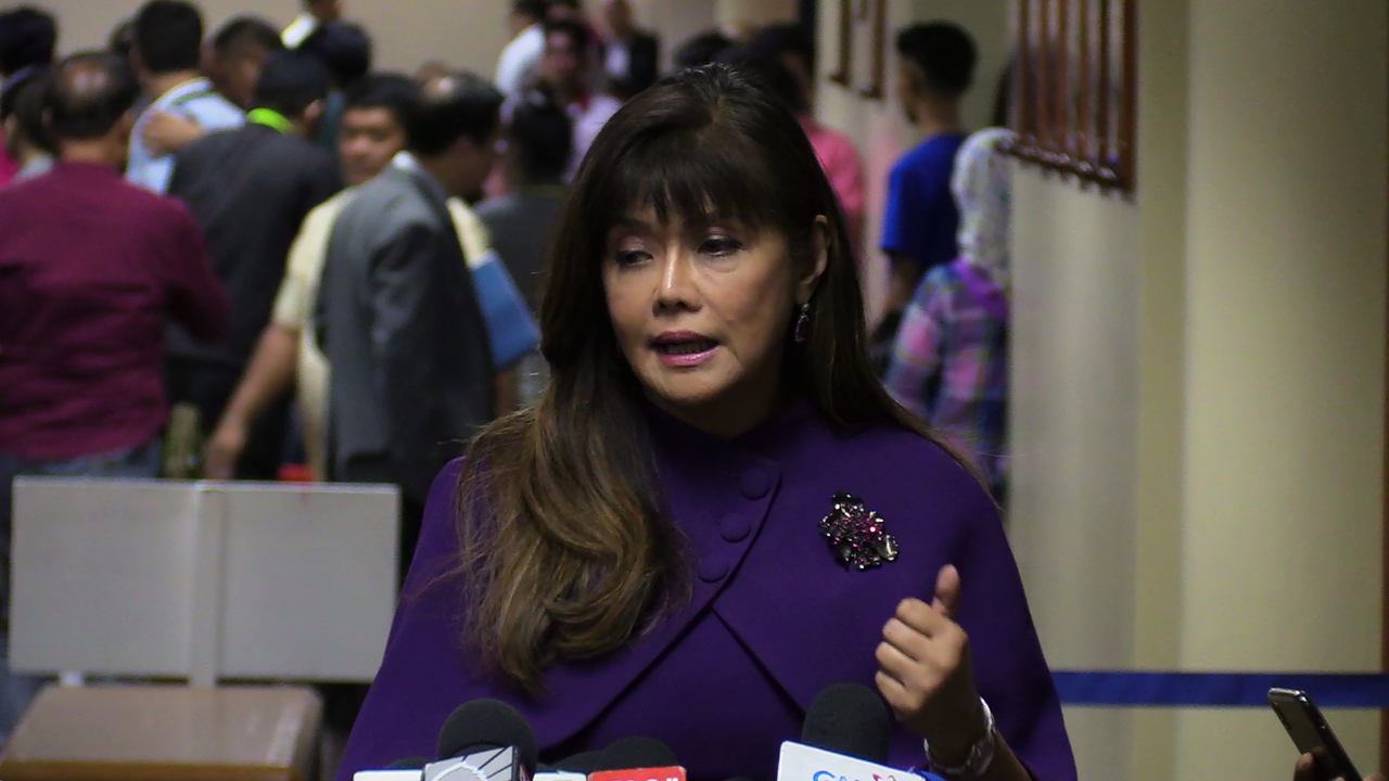 Sen. Imee Marcos answers questions from the media on September 18, 2019 at the Senate. INQUIRER.net photo/CATHY MIRANDA