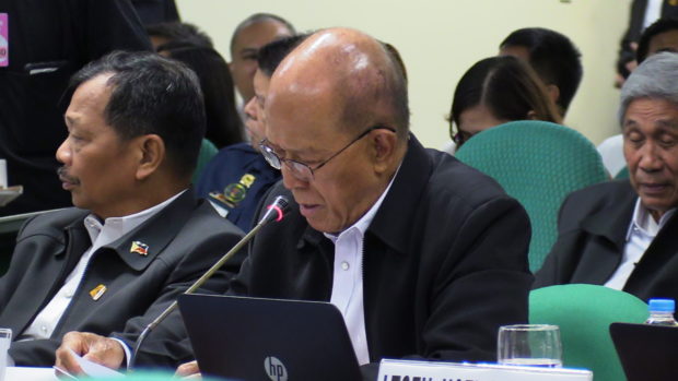 Defense Secretary Defense Lorenzana attends the Senate Budget Hearing of the Department of National Defense on September 30, 2019. INQUIRER FILE PHOTO