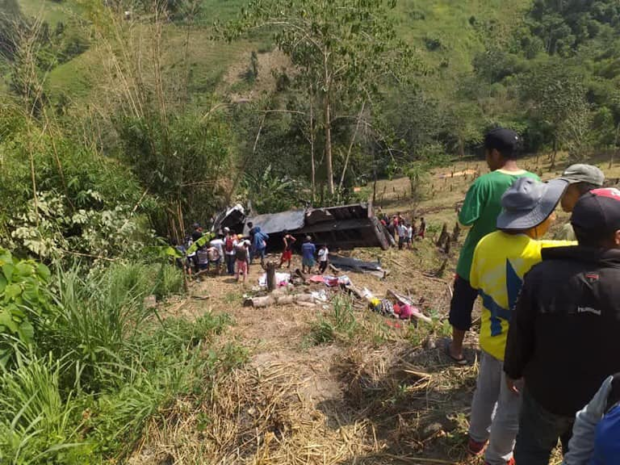 At least a dozen people die as truck falls off ravine in South Cotabato