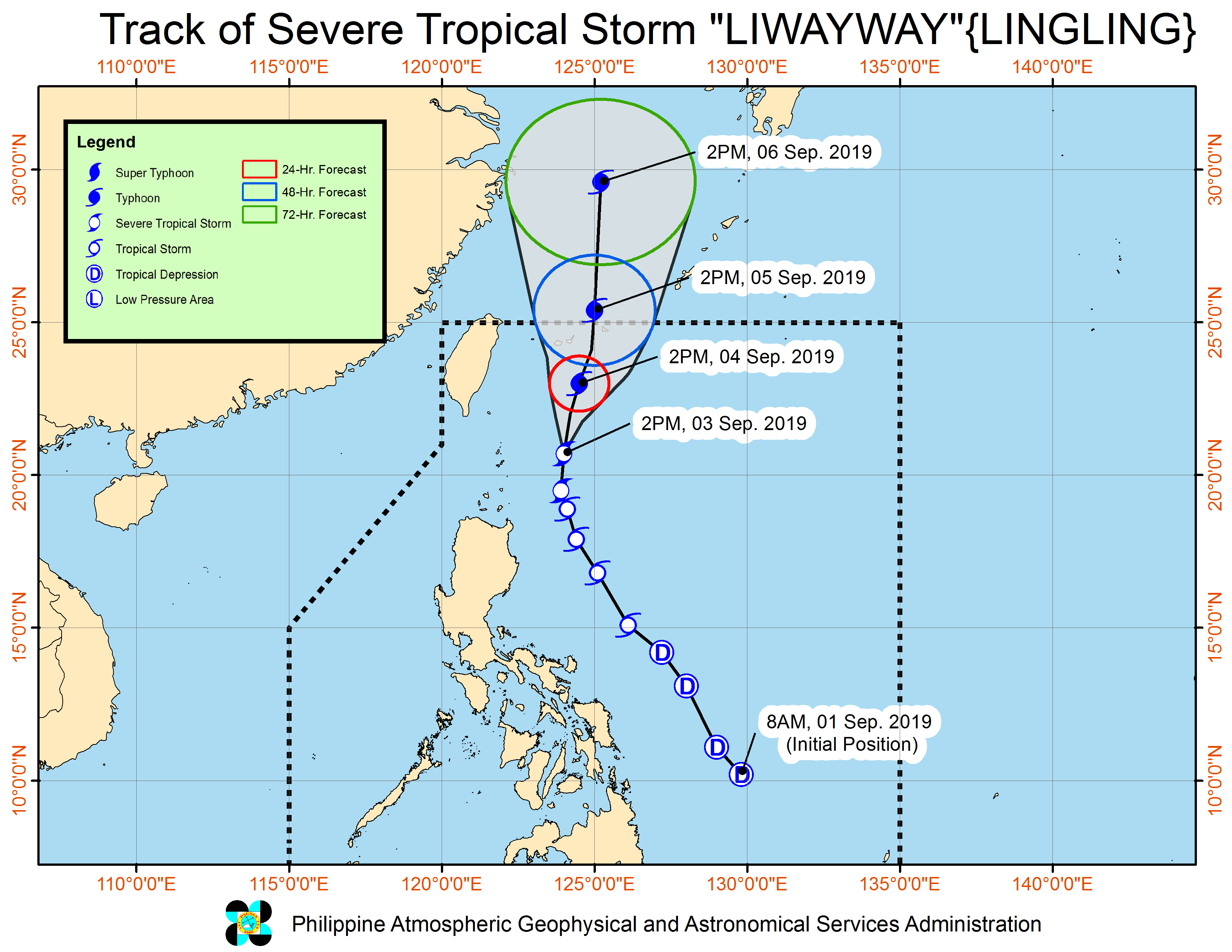 Track of "Liwayway." PHOTO FROM DOST-PAGASA