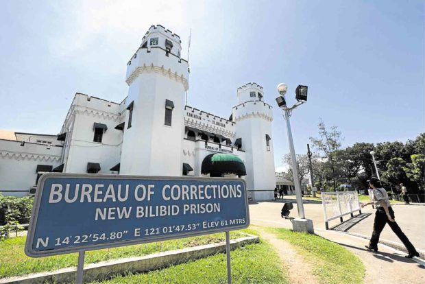 New Bilibid Prison facade and sign. STORY: Sister of Percy Lapid slay ‘middleman’ gets gov’t protection