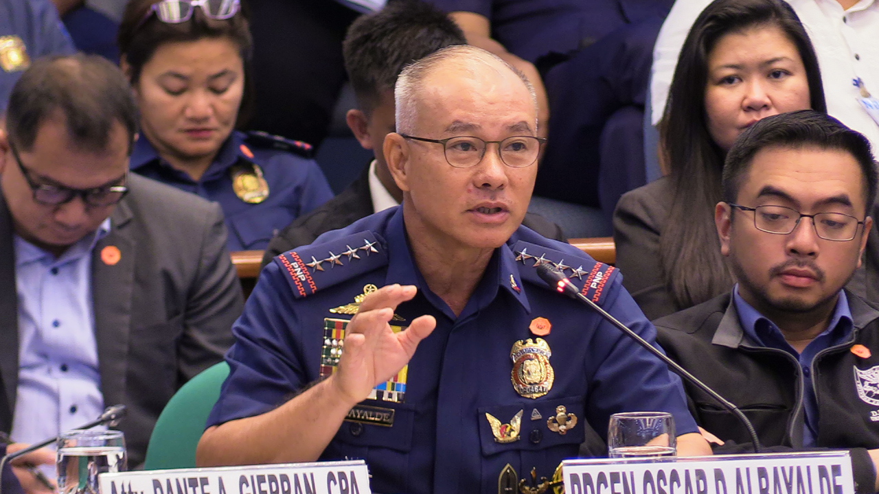 PNP Chief Oscar Albayalde speaks during the Senate Blue Ribbon inquiry on the alleged "Ninja Cops" on October 9, 2019. INQUIRER.NET PHOTO/CATHY MIRANDA