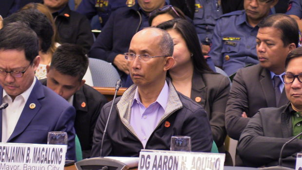 Former CIDG chief and Baguio City Mayor Benjamin Magalong attends the Senate Blue Ribbon Inquiry on "Ninja Cops" on October 1, 2019. INQUIRER.NET PHOTO/CATHY MIRANDA