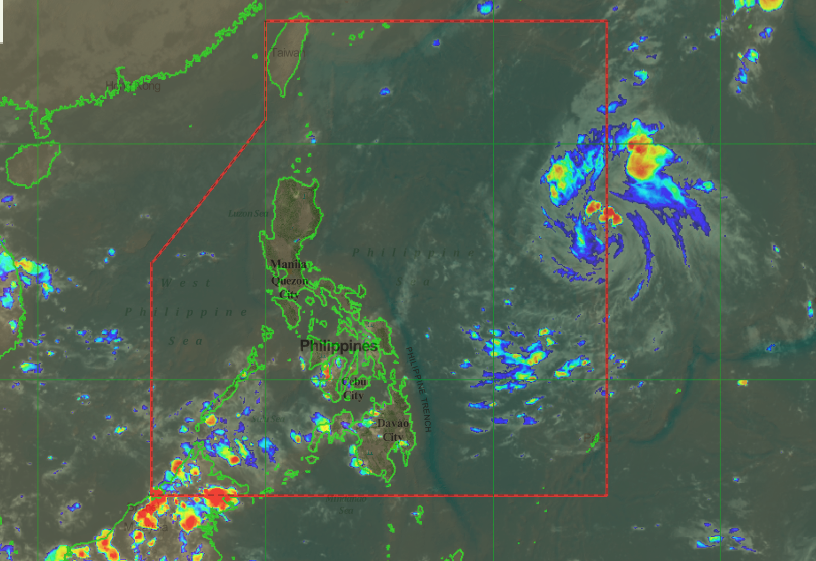 Screen shot from Pagasa-DOST website on Tuesday, Oct. 15 at 5:40 p.m.