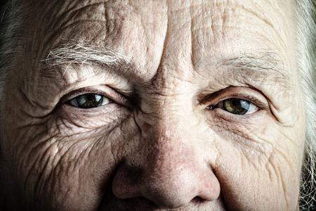portrait of elderly woman. closeup view. toned.