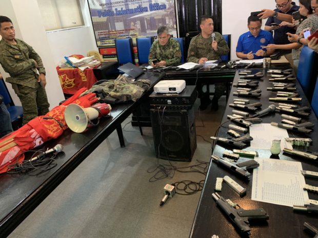57 members of progressive in Negros Occidental groups held for illegal firearms 