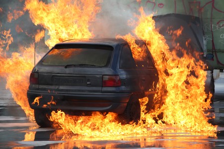 car, burn