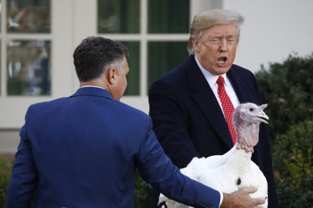  Trump tells impeachment jokes at annual turkey pardon event