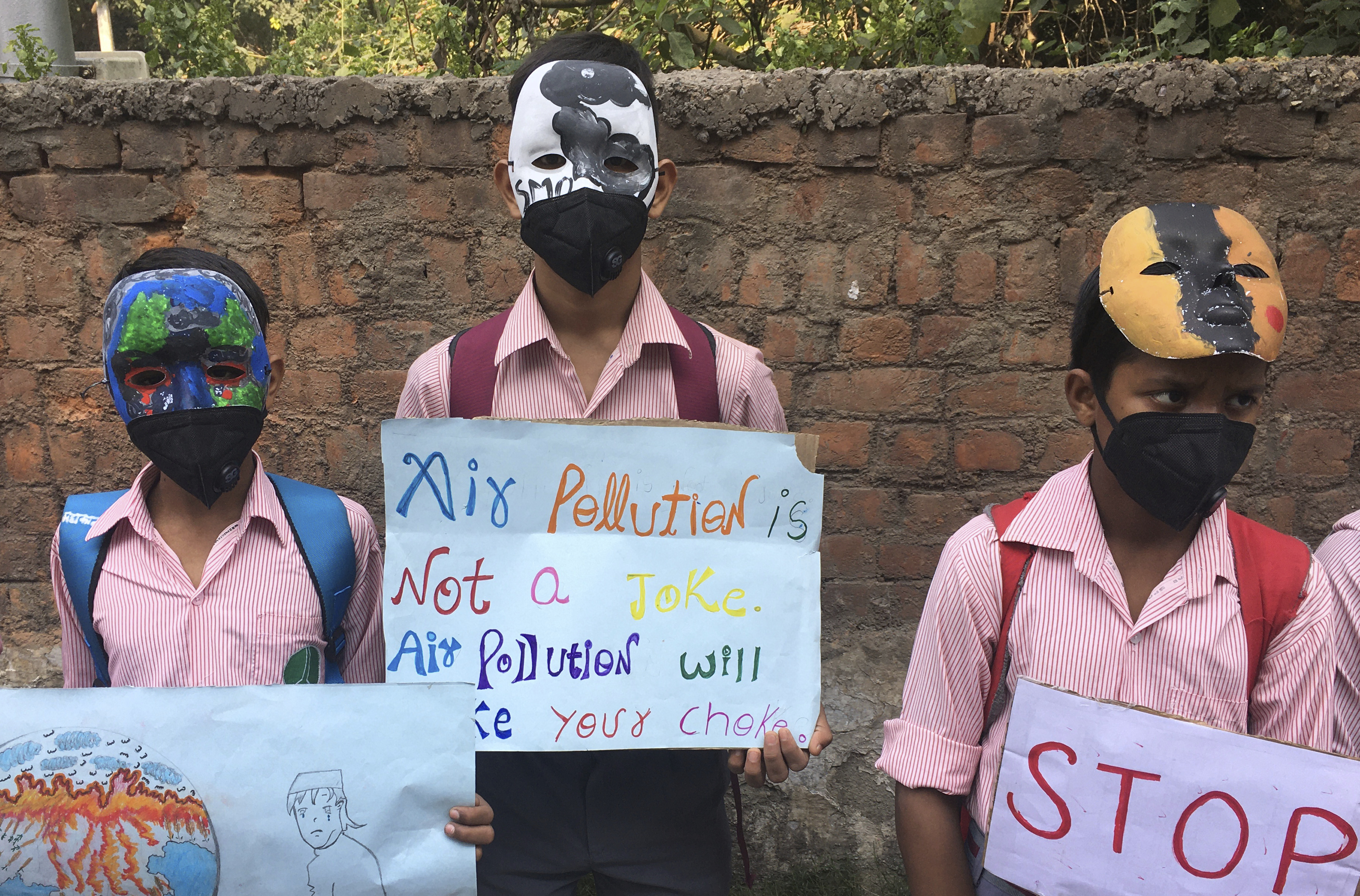 Against this. Protest against Air pollution. Volunteers against pollution. We own this City. Protest against Water pollution.