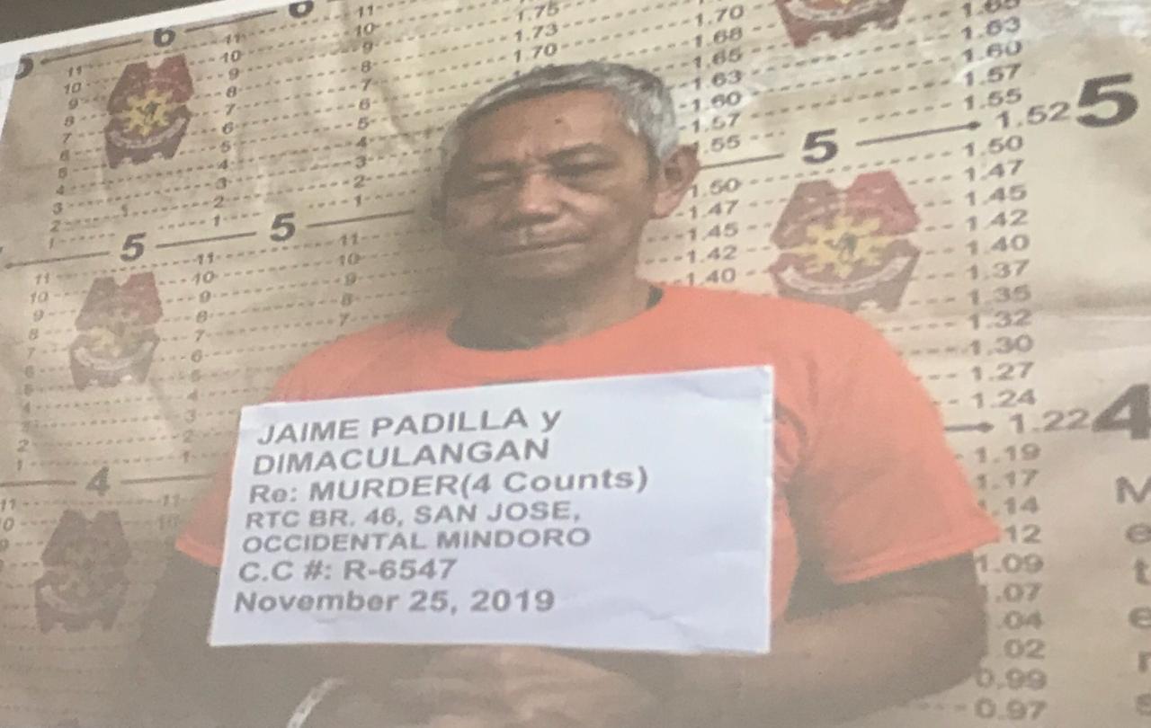 Jaime Padilla, an alleged leader of the New People’s Army, poses for a mugshot after he was arrested for multiple murder in San Juan City on Monday, November 25, 2019. (Photo from NCRPO)