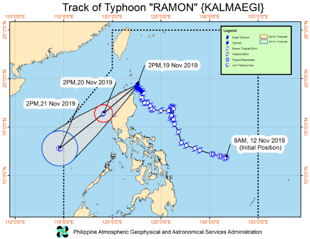 Typhoon Ramon 'almost stationary'; LPA off E. Samar now TD Sarah