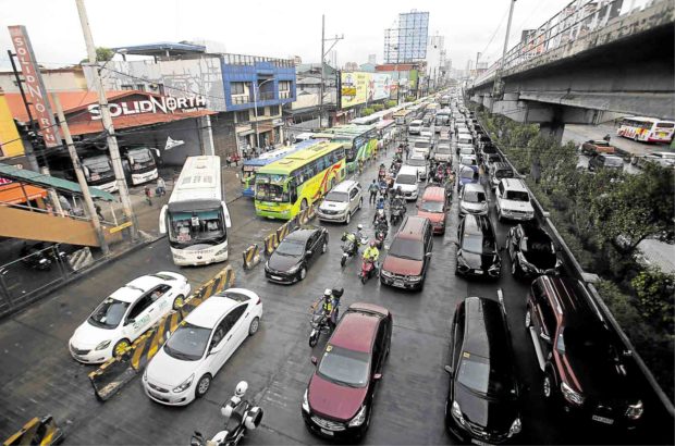 Motorists along Edsa in Quezon City