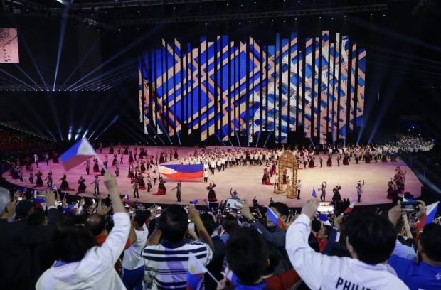 Philippine team on stage at 30th SEA Games opening