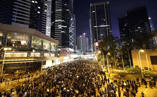 Hong Kong protesters on the streets