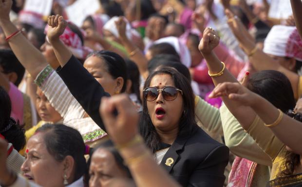 Indian women join protest