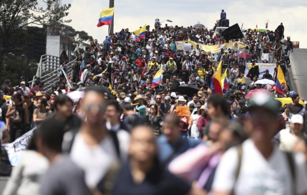  Colombia protesters march in 3rd strike against president