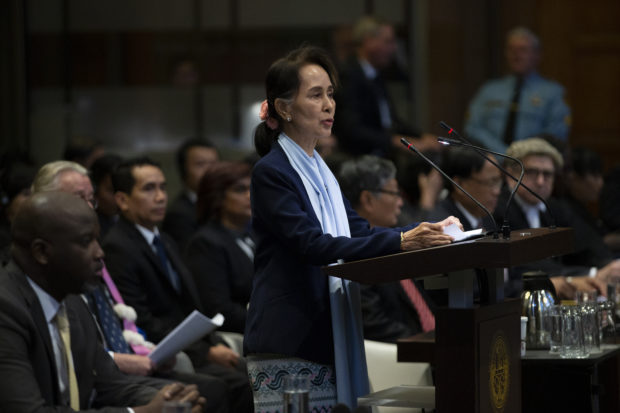 Nobel laureate Suu Kyi defends Myanmar army in genocide case