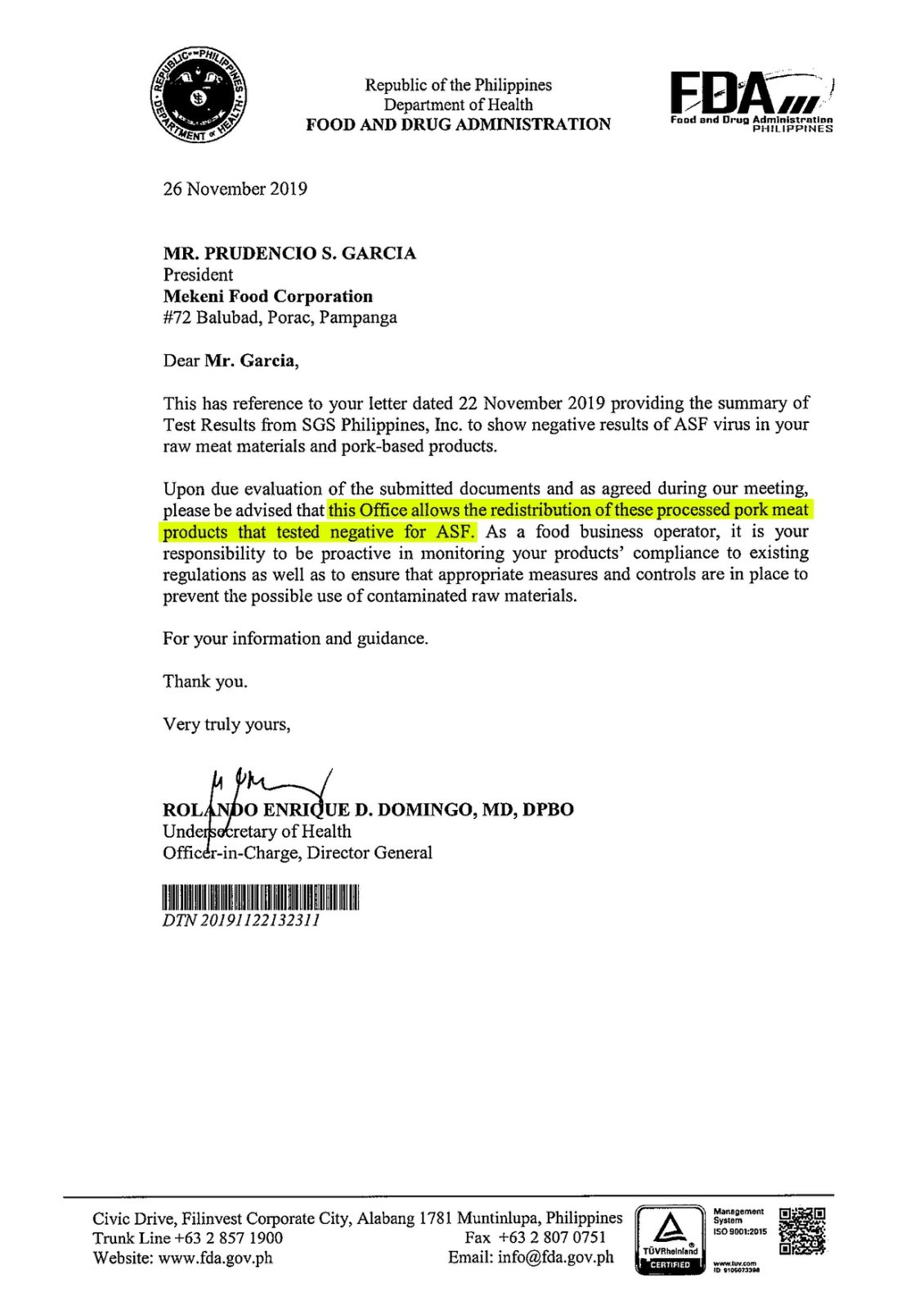 Letter Of Authorization Fda