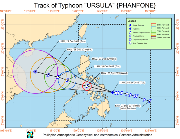 Ursula now a typhoon; Signal No. 3 up in six Visayas areas