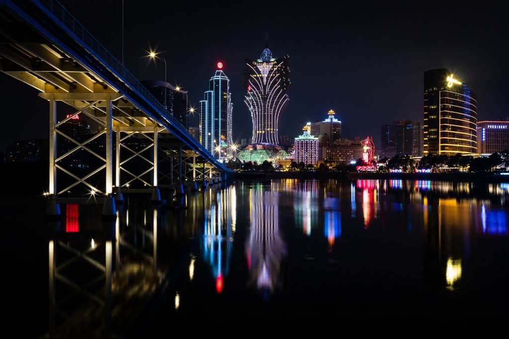 A general view of Bank of China (L), Grand Lisboa and Casino Lisboa (C) and Wynn Macau (R), is pictured in Macau on December 15, 2019. (Photo by Eduardo Leal / AFP)