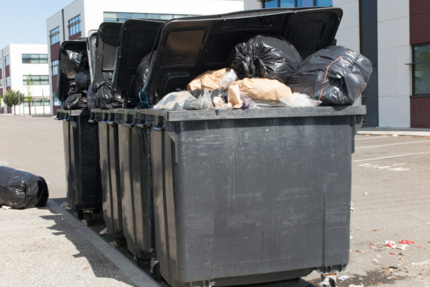 Big Dumpster Full of Garbage Stock Image - Image of garbage, full