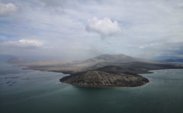 Steaming fissures on Taal Volcano Island spotted