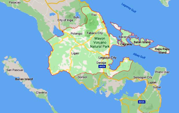 Albay Province In Bicol Google Maps 