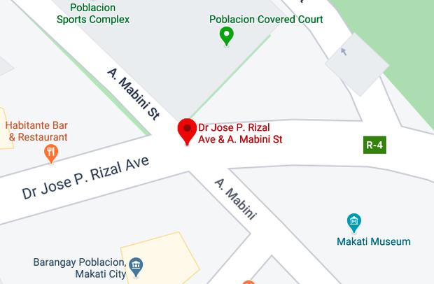 JP Rizal Avenu corner Mabini Street in Makati