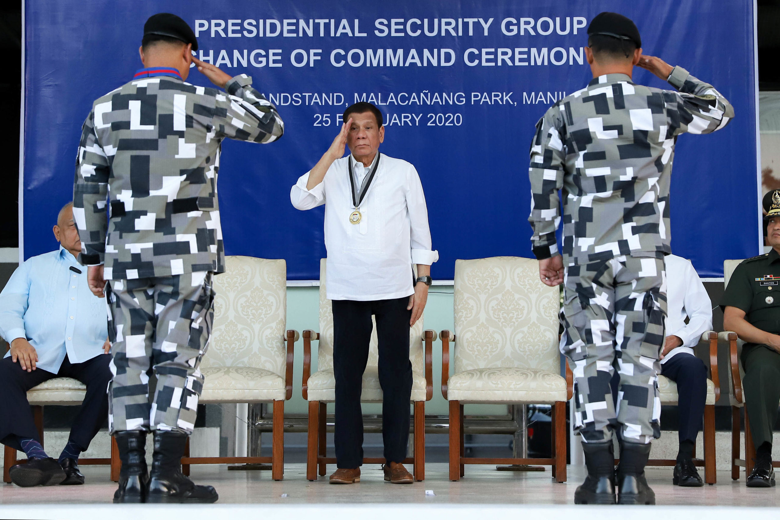 Duterte at the PSG Change of Command Ceremony