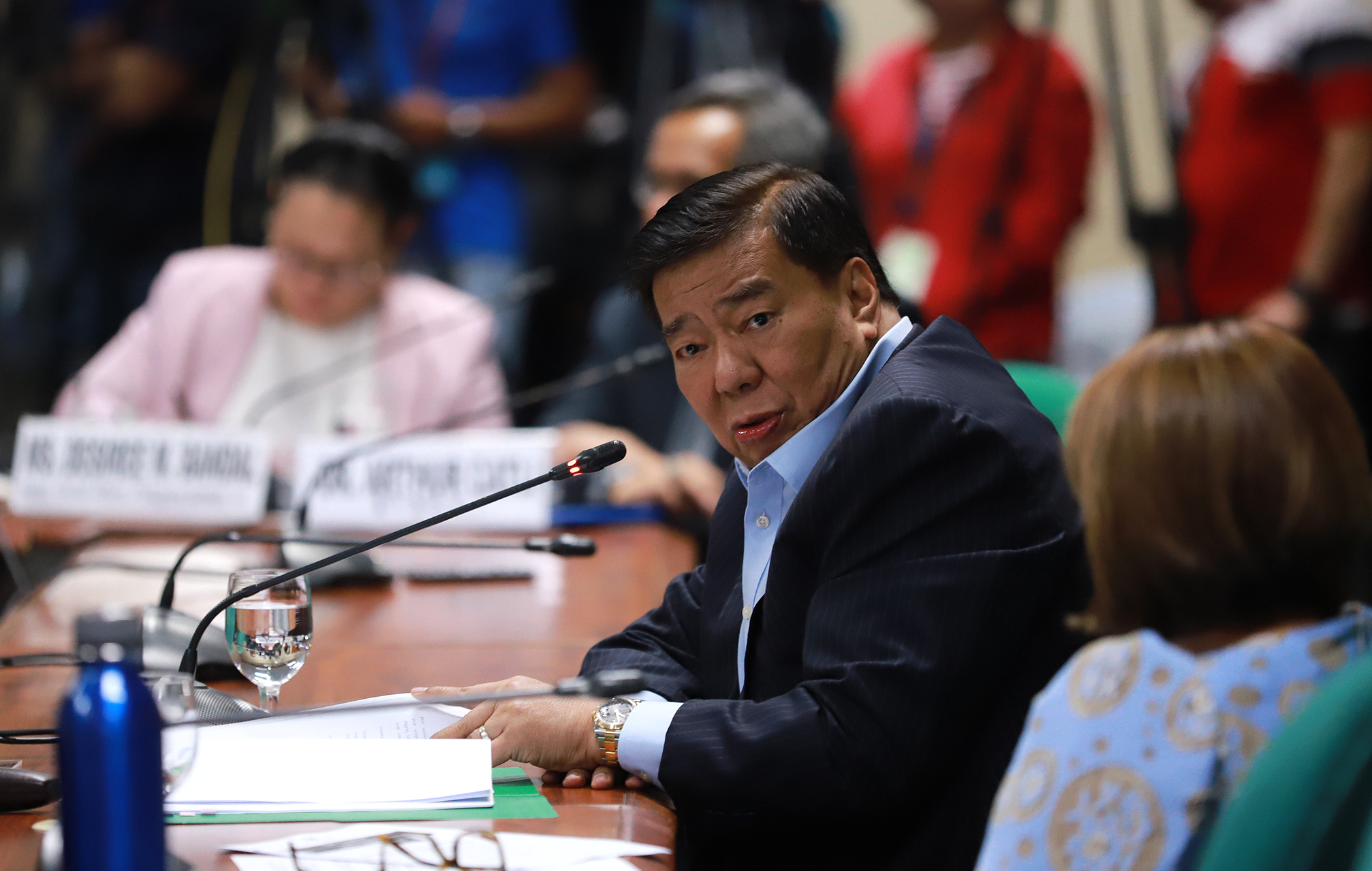 Senate Minority Leader Franklin Drilon, chairperson of the Committee on Tourism, ask officials of the health department, airline industry and tourism sector to give them an update on the impact of the 2019 nCoV in the country’s tourism industry Tuesday’s public hearing, February 11, 2020. (Joseph Vidal/Senate PRIB)