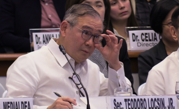 Tourism Secretary Teodoro Locsin attends senate hearing on the outbreak of the 2019 Novel Coronavirus on Feb 4, 2020. INQUIRER.NET PHOTO/CATHY MIRANDA