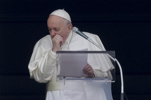 Pope Francis coughing
