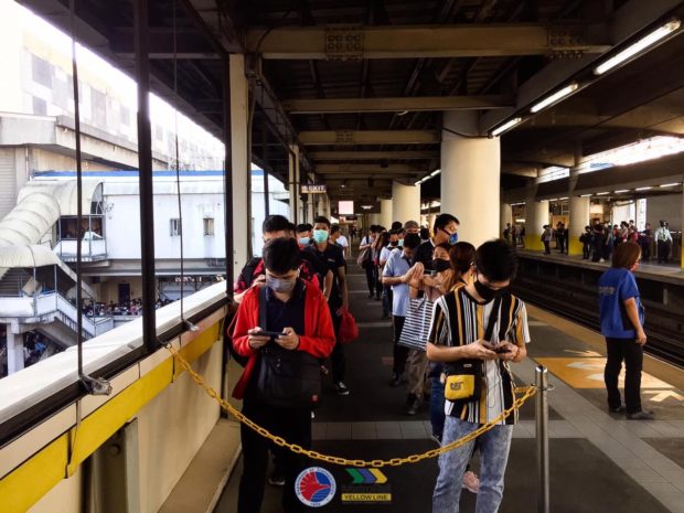MRT 3 station. STORY: DOTr: Free rides not a solution, but a tribute