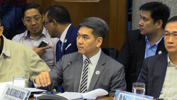 AMLC Executive Director Georgie Racela attends senate hearing on the alleged money laundering and other crimes associated with the operations of Philippine Offshore Gaming Operators (POGOs) in the country on March 5. INQUIRER.NET PHOTO/CATHY MIRANDA