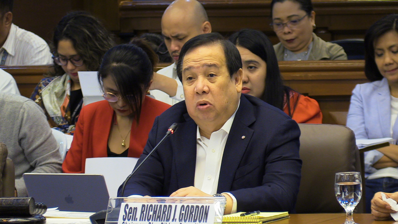 Sen. Richard Gordon chairs senate blue ribbon committee hearing on the alleged money laundering and other crimes associated with the operations of Philippine Offshore Gaming Operators (POGOs) in the country on March 5. INQUIRER.NET PHOTO/CATHY MIRANDA