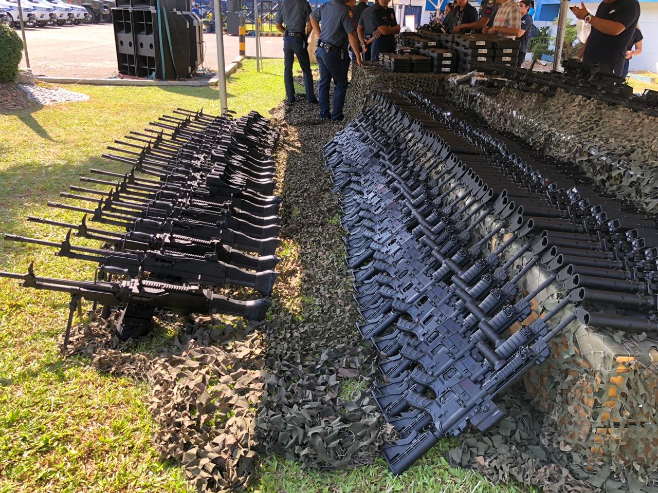 Police equipment, including choppers, troop carriers, bomb equipment, and firearms were presented and blessed at Camp Crame 12
