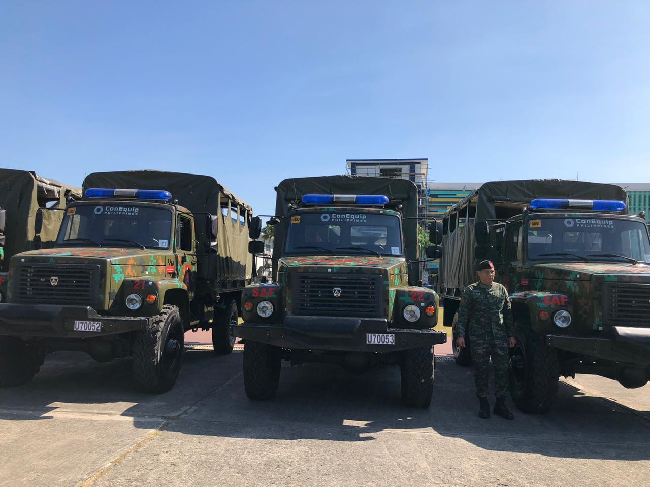Police equipment, including choppers, troop carriers, bomb equipment, and firearms were presented and blessed at Camp Crame 2