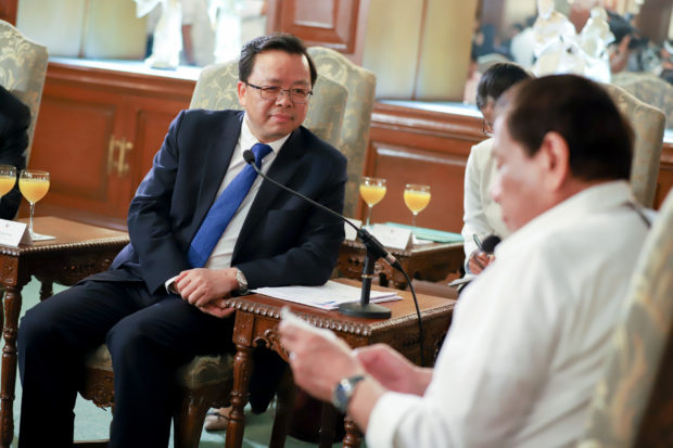 President Rodrigo Duterte and Chinese Ambassador to the Philippines Huang Xilian